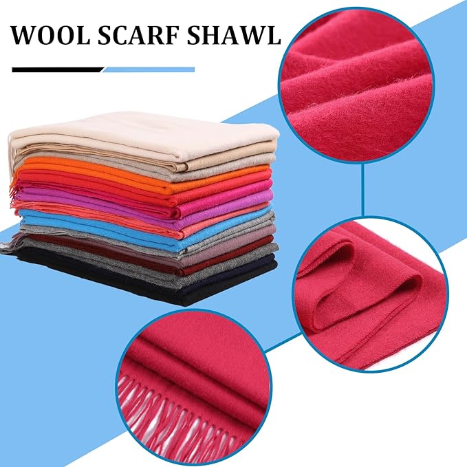Temminc Winter Scarf for Women - Soft Warm Pashmina Shawl Wrap, Lightweight Fashion Blanket Travel Shawl, Solid Color Scarf
