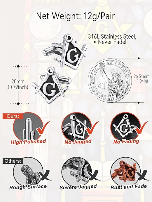 FaithHeart Mens Cufflinks, Norse Viking Tuxedo Shirt Cuff Links, Stainless Steel Cuff Links and Shirt Studs, Gift Box