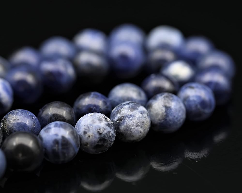 Natural Sodalite Beaded Choker, Genuine Blue Crystal Necklace, Fancy Gemstone Choker, 8mm Beads, Unique Fashion Jewelry, Healing Crystal Chakra Necklace, Durable Stone Necklace, Sagittarius Necklace