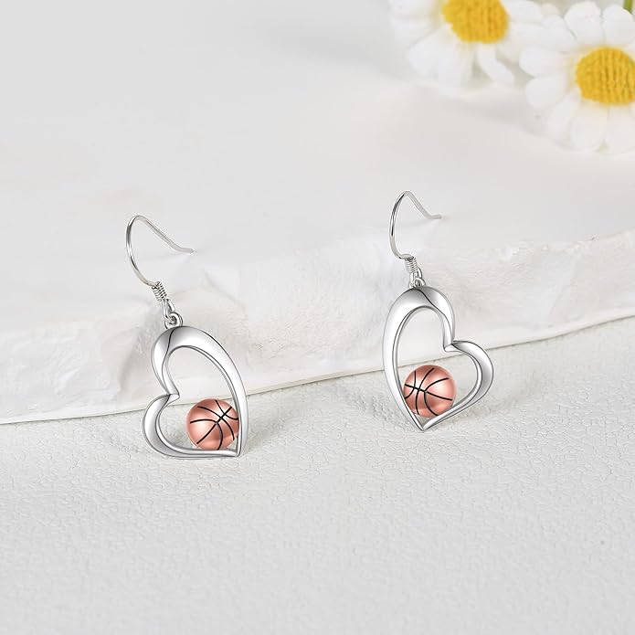 Pickleball/Tennis/Soccer/Volleyball/Golf/Hockey/Basketball Earrings for Women 925 Sterling Sliver Sports Ball Earrings Pickle Ball Dangle Earrings Pickleball Jewelry Gifts for Women Lover