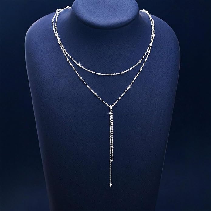 Otxas Lariat Necklace for Women Long Y Shaped Necklaces for Women Drop Necklace Y Shaped Jewelry