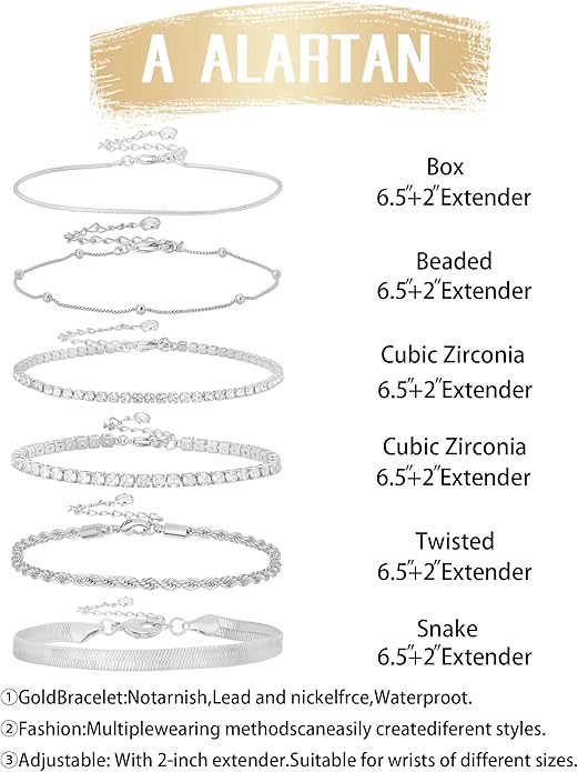 Gold Bracelets for Women 14K Gold Plated Stack Trend Bracelets Charm Paperclip Chain Cuban Link Layered Waterproof Bracelet Dainty Bracelet for Women Jewelry Gifts