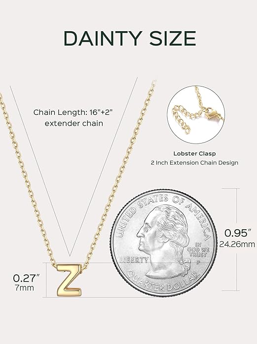 ChicSilver 925 Sterling Silver Initial Necklace for Women Dainty Letter Jewelry Personalized Gift
