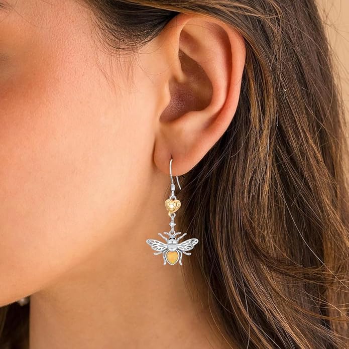 Diamond Butterfly/Dragonfly/Bee Earrings for Women 925 Sterling Silver Opal Dangle Drop Earrings Jewelry Gift for Mother Wife