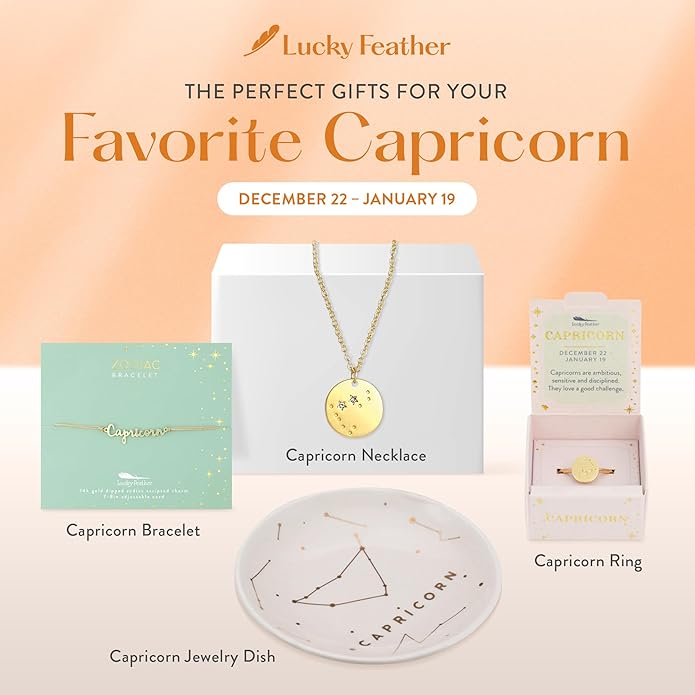 Lucky Feather Zodiac necklaces for women | Scorpio 14K Gold-Plated Astrology Pendant for Girls | Horoscope Sign Zodiac gift | Great Christmas Stocking Stuffer | Trendy Birthday Jewelry Gift | 16” - 18”