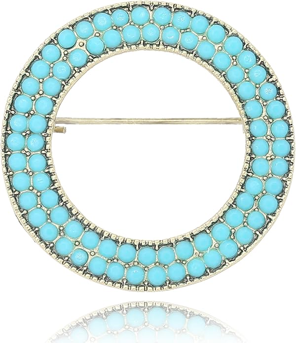 Turquoise West Cowboy Oval Tear Drop Brooch Pin for Women Retro Brooches Pins Classic Fashion Jewelry Accessories Gift