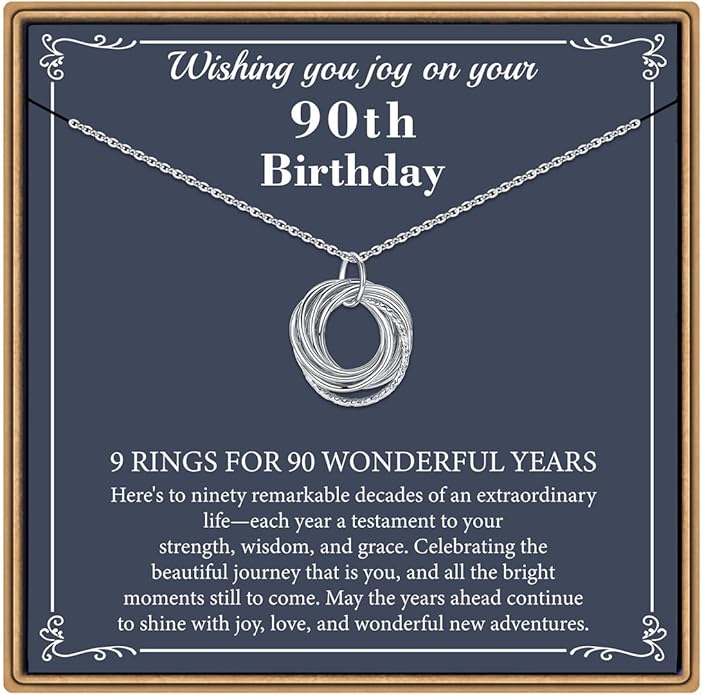 IEFLIFE Birthday Gifts for Women, Sterling Silver Necklaces, 40th 50th 60th 70th 80th 90th Birthday Necklace, 40 50 60 70 80 90 Years Old Birthday Gifts, 4 5 6 7 8 9 Decade Birthday Jewelry for Women