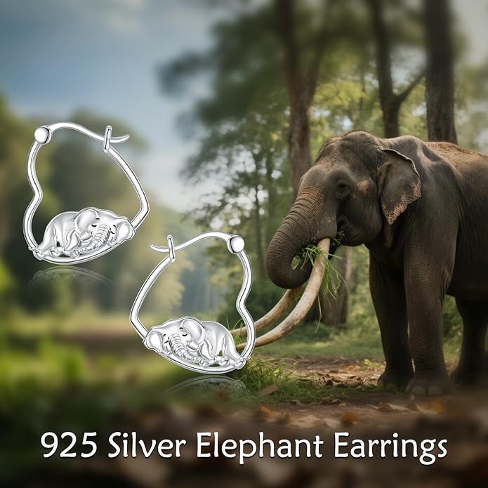 YFN Animal Earrings Sterling Silver Animal Heart Hoop Dangle Earrings Cute Jewelry Gifts for Women