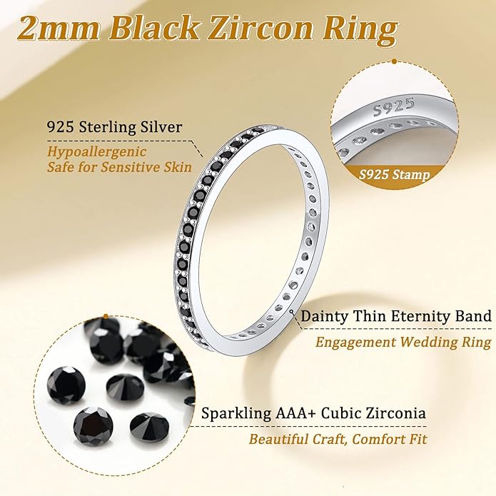 Suplight 925 Sterling Silver Wedding Band Rings, Full Cubic Zirconia Wishbone Ring Love/Lucky Engagement Promise Rings For Women, Size 4-12 (with Gift Box)
