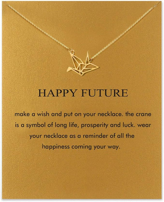 Hundred River Friendship Anchor Compass Necklace Good Luck Elephant Pendant Chain Necklace with Message Card