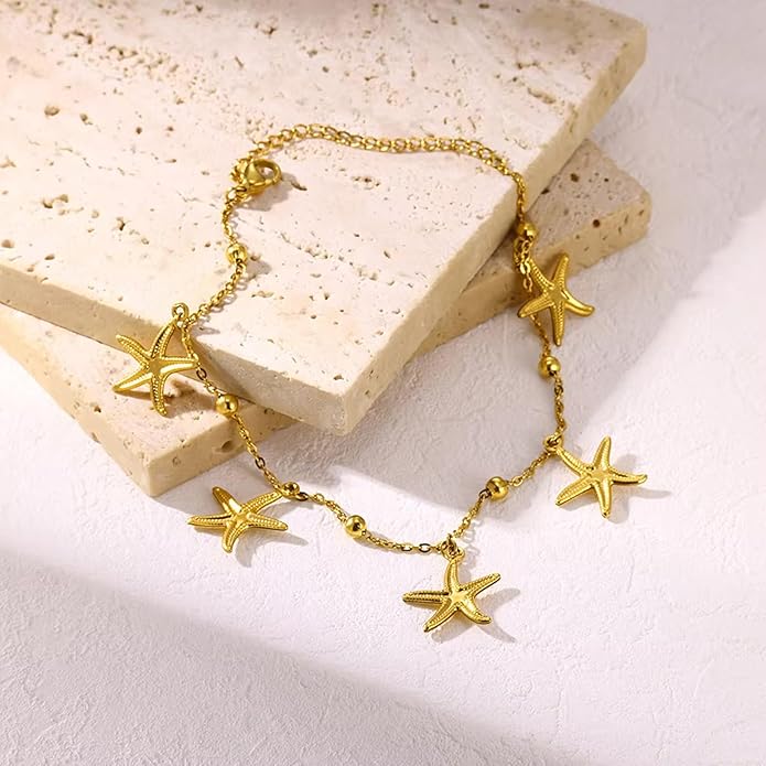 Lit Wall Gold Anklets for Women 18K Gold Plated Adjustable Summer Simple Foot Jewelry Ankle Bracelet for Women