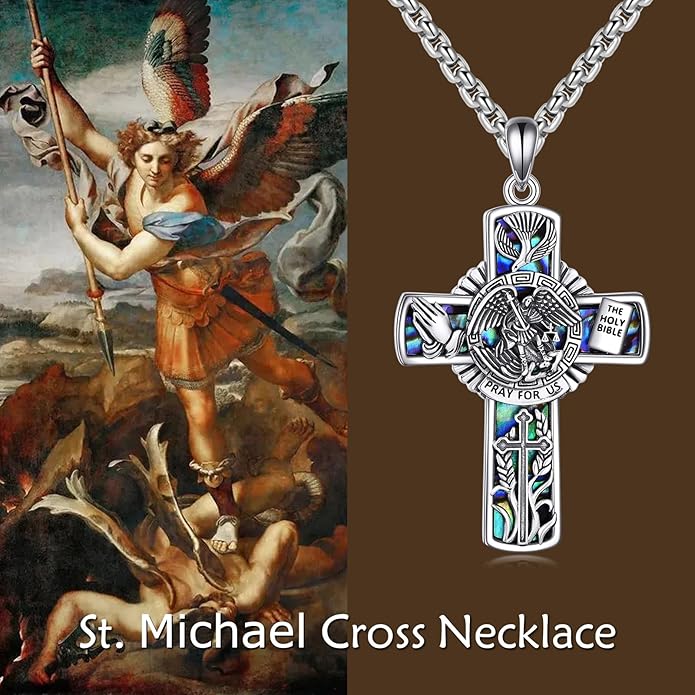 YFN Patron Saint Necklace Sterling Silver Amulet Medal Pendant Religious Protector Jewelry Gifts for Women Men
