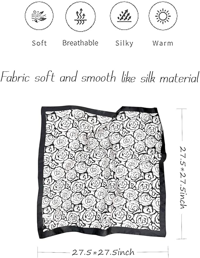 Hioyiwse Satin Bandanas Head Scarf For Women Hair Scarves Accessories Lightweight Fashion Wrap Neck Silk Sleeping Headscarf