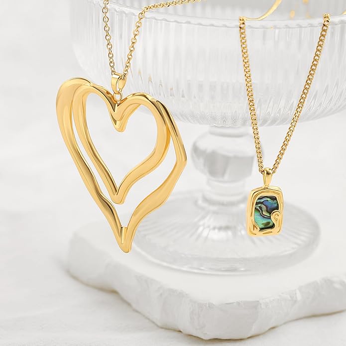 CANEVINKA 18K Gold Plated Pendant Long Chain Necklace Sweater Necklace Fashion Jewelry for Women