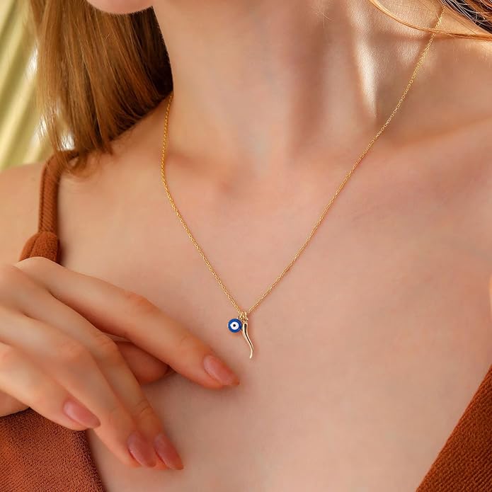 Gold Necklace for Women-14k Gold Plated Infinity Necklace Star Of David Necklace Evil Eye Cross Pendants Heart Dainty Gold Necklace For Women