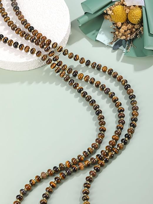 CrystalTears Beaded Gemstone Necklace for Women, Womens Colorful Boho Stone Bead Choker Necklace, Handmade Natural Crystal Stone Summer Beach Jewellery Gifts for Women Mom Christmas