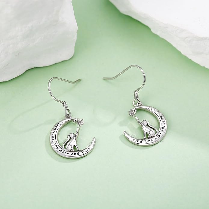Animal Earrings 925 Sterling Silver Dangle Earrings Leverback Earrings Animal Jewelry for Women