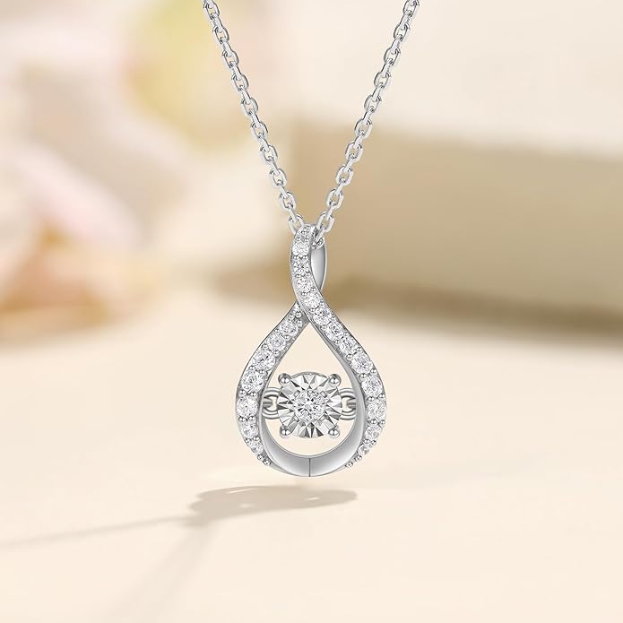 Sterling Silver Lab Grown Diamond Halo Pendant Necklace, Chain Included,ideal gift for anniversaries, birthdays, or any milestone celebration