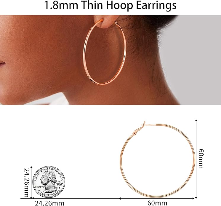 Gacimy Gold Hoop Earrings for Women 14K Gold Plated, 925 Sterling Silver Post Hypoallergenic Earrings Hoops for Women