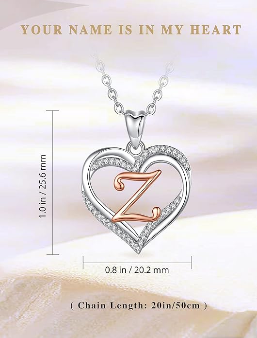 INFUSEU Unique Initial Necklaces for Women Girls Small Heart Letter Jewelry, Meaningful Personalized Gifts