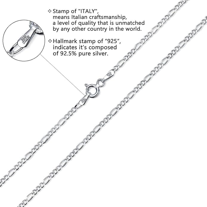 Savlano 925 Sterling Silver Solid Italian Figaro, Rope,Herringbone, Curb, Ball Bead, Snake, Mariner Chain Anklet for Women, Comes in 0.8mm - 5mm With Gift Box
