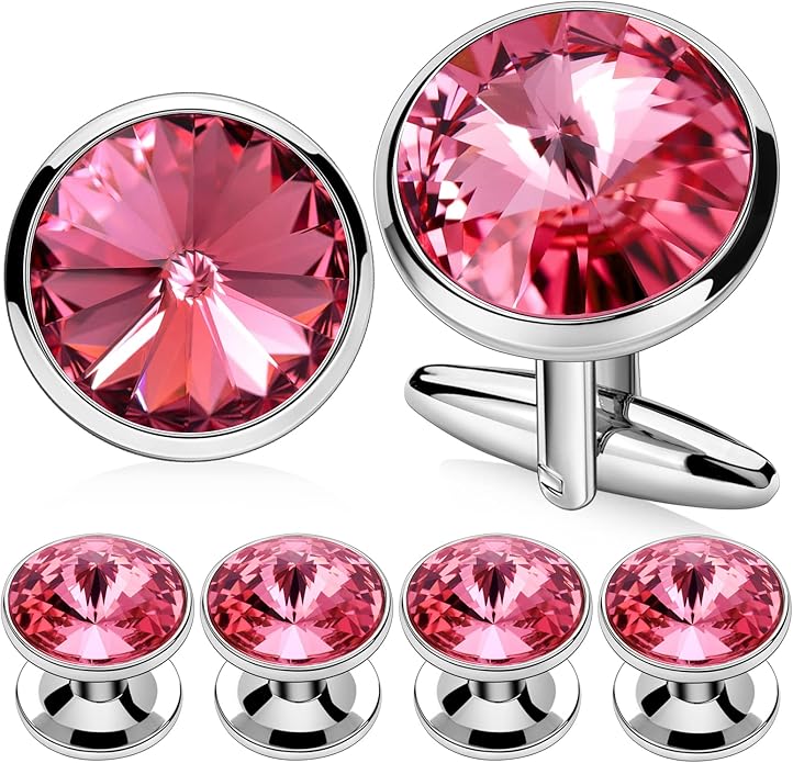 HAWSON Cufflinks for Men with 4/6 pcs Shirt Studs Set, Gift Box Packed, Mens Jewelry or Accessories for Wedding, Party, Anniversary, Birthday