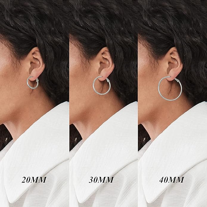 Big Gold Hoop Earrings for Women Hypoallergenic 925 Sterling Silver Post Thin Loop 14K Gold Plated Hoop Earrings Set for Women, 3 Pairs