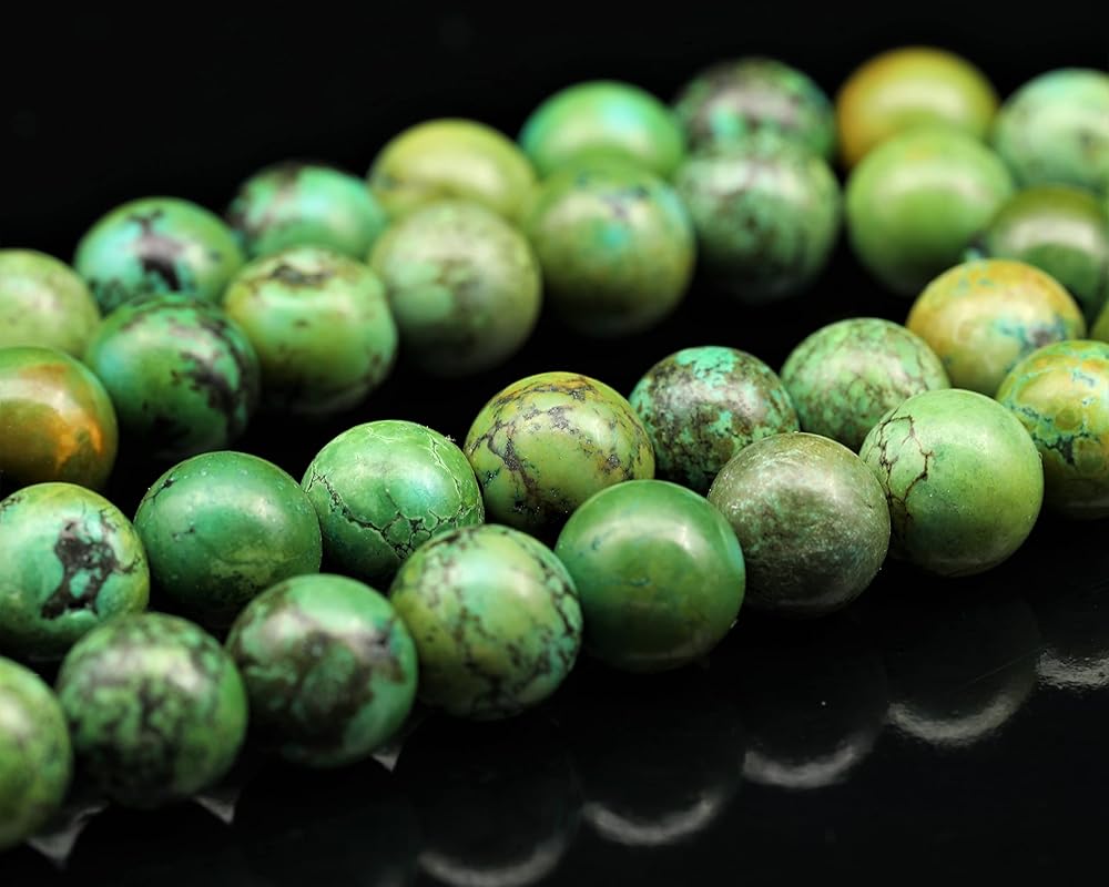 Natural Green Turquoise Beaded Choker, Genuine Green Crystal Necklace, Fancy Gemstone Choker, 8mm Beads, Fashion Jewelry, Healing Crystal Chakra Necklace, Durable Stone Necklace, Sagittarius Necklace
