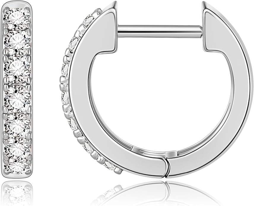 Gacimy Gold Huggie Earrings for Women 14K Real Gold Plated, Small Cubic Zirconia Cartilage Hoop Earrings Cuffs for Women
