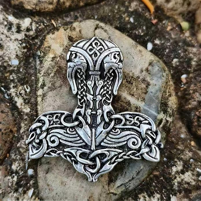 S925 Sterling Silver Viking Pendant, Norse Mythology Inspired Men's Jewelry, Perfect for Necklaces, Gift for Father's Day, Christmas, Birthday