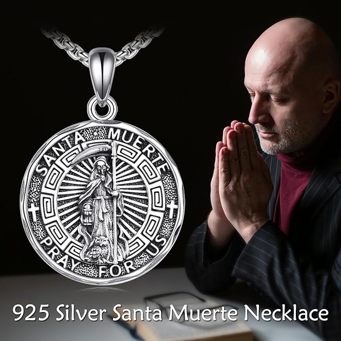 YFN Patron Saint Necklace Sterling Silver Amulet Medal Pendant Religious Protector Jewelry Gifts for Women Men