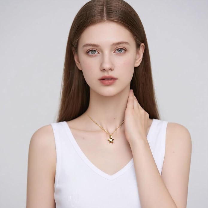 18k Gold Plated Necklace for Women Trendy Dainty Charm Evil eye Italian horn hummingbird starfish seashell bow elephant snake butterfly ladybug PendentMinimalist Delicate Jewelry for Women