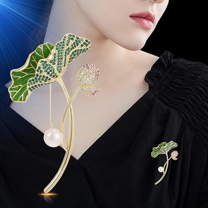 Flower Brooch Pin - Rhinestone Flower Pin 18k Gold Plated - Thanksgiving Day, Birthday, Wedding Gifts for Mom, Wife