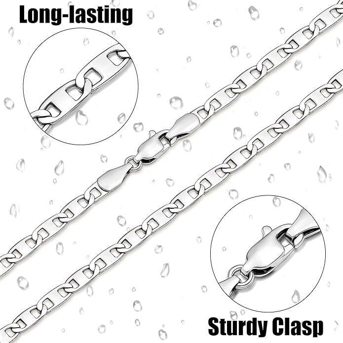 Gacimy 3.5mm Mariner Anklets for Women, 18K Gold Plated/Silver Tone Women’s Anklet, 9/10/11 Inches