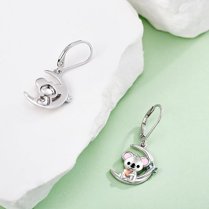 Animal Earrings 925 Sterling Silver Dangle Earrings Leverback Earrings Animal Jewelry for Women