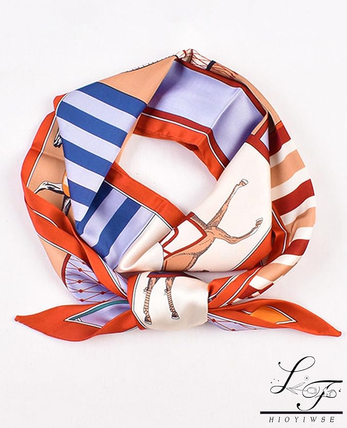 Hioyiwse Head Scarf Hair Neck Scarves For Women Purse Bag Scarfs For Handbags Silky Long Thin Satin Headscarf Fashion
