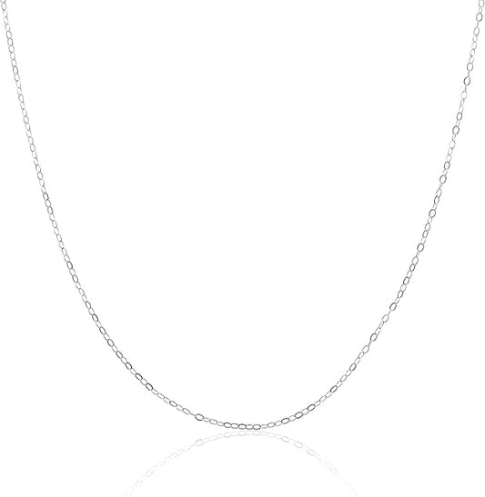 AJ's Collection Sterling Silver Chain Necklace In Silver, 14K Gold Plate or Rose Gold Plated