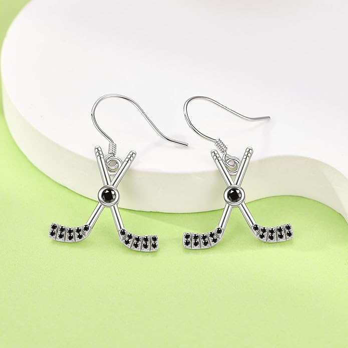 Pickleball/Tennis/Soccer/Volleyball/Golf/Hockey/Basketball Earrings for Women 925 Sterling Sliver Sports Ball Earrings Pickle Ball Dangle Earrings Pickleball Jewelry Gifts for Women Lover