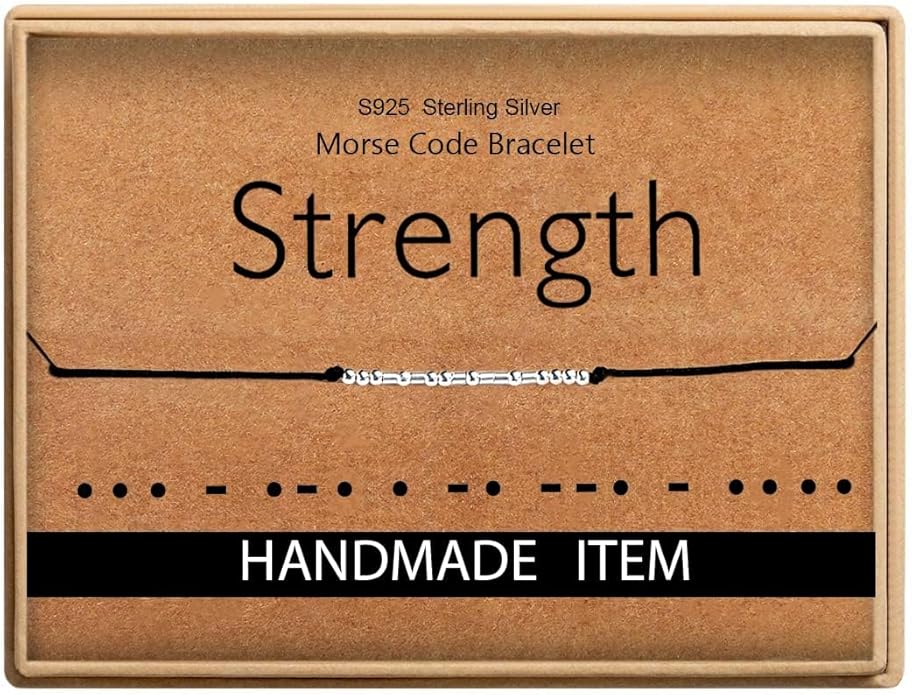 Monily Inspirational Gifts for Women Morse Code Bracelets for Women Funny Bracelet for Friend Funny Gift for Women Sterling Silver Bracelet for Women