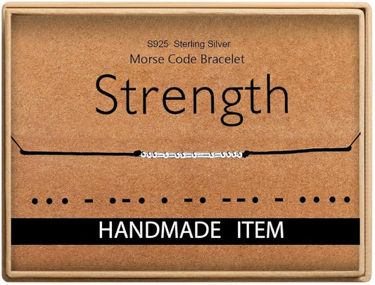 Monily Inspirational Gifts for Women Morse Code Bracelets for Women Funny Bracelet for Friend Funny Gift for Women Sterling Silver Bracelet for Women