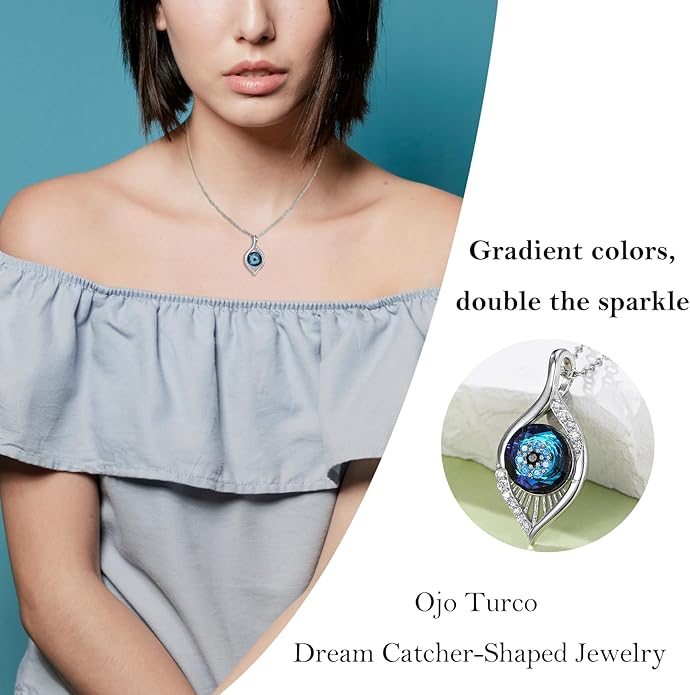 AENEAS Evil Eye Necklace for Women 925 Sterling Silver Necklace Ojo Turco Trendy Jewelry Gifts for Women Wife