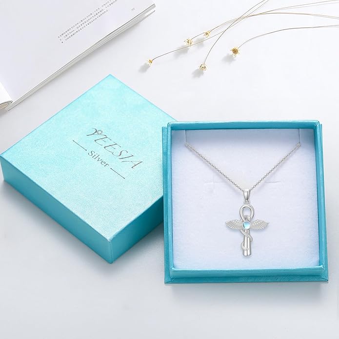YEESIA Cross Necklace for Men Women 925 Sterling Silver Christian Pendant Religious Jewelry Gift for Men Women.