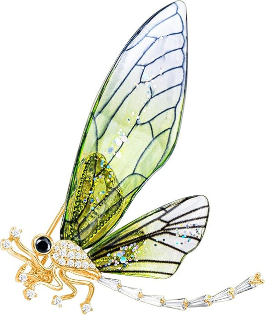 Brooches For Women ，Cubic Zirconia Dragonfly Brooch Pins For Women ，Dragonfly Broach ，Cubic Zirconia Broach