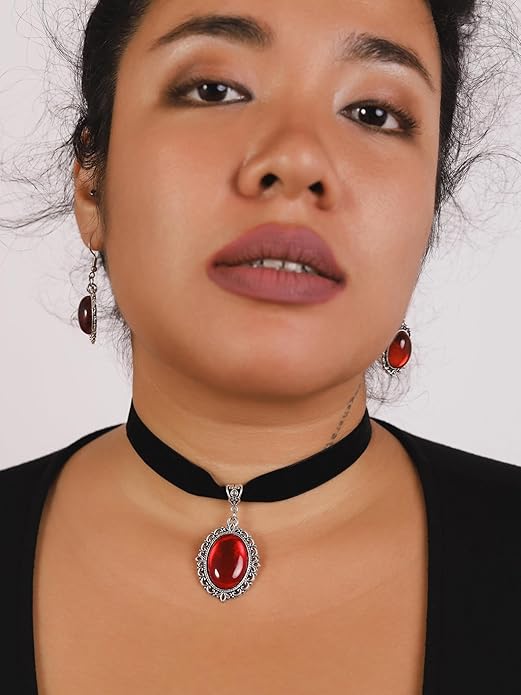 Sacina Black Velvet Victorian Choker, Black Choker, Goth Gothic Necklace, Vintage Necklace, Costume Jewelry, Halloween Christmas Jewelry Gift for Women