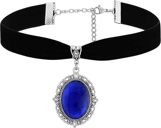 Sacina Black Velvet Victorian Choker, Black Choker, Goth Gothic Necklace, Vintage Necklace, Costume Jewelry, Halloween Christmas Jewelry Gift for Women