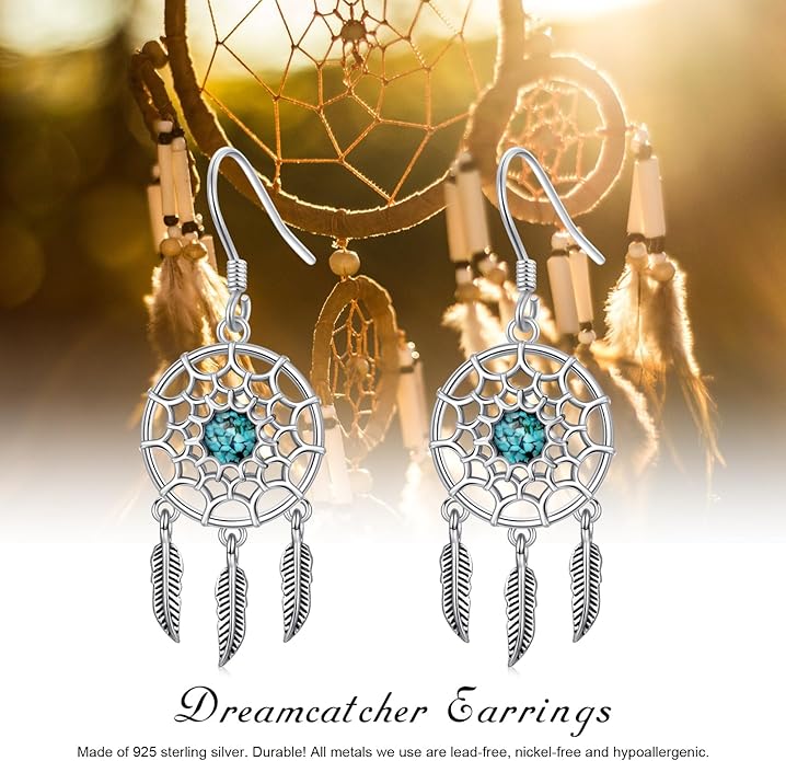 Western Earrings for Women 925 Sterling Silver Turquoise Western Country Dangle Drop Earrings Country Jewelry Gifts for Cowgirl Cowboy