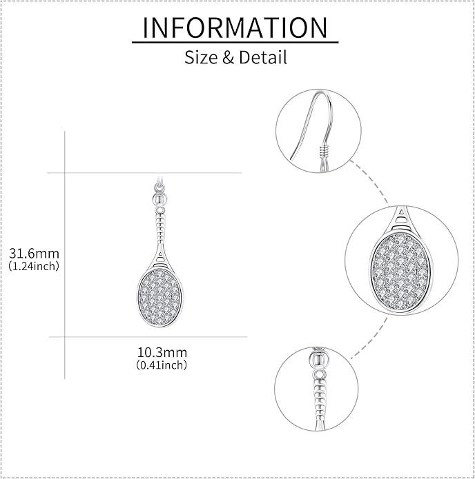 Pickleball/Tennis/Soccer/Volleyball/Golf/Hockey/Basketball Earrings for Women 925 Sterling Sliver Sports Ball Earrings Pickle Ball Dangle Earrings Pickleball Jewelry Gifts for Women Lover