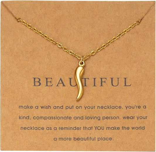 18k Gold Plated Necklace for Women Trendy Dainty Charm Evil eye Italian horn hummingbird starfish seashell bow elephant snake butterfly ladybug PendentMinimalist Delicate Jewelry for Women