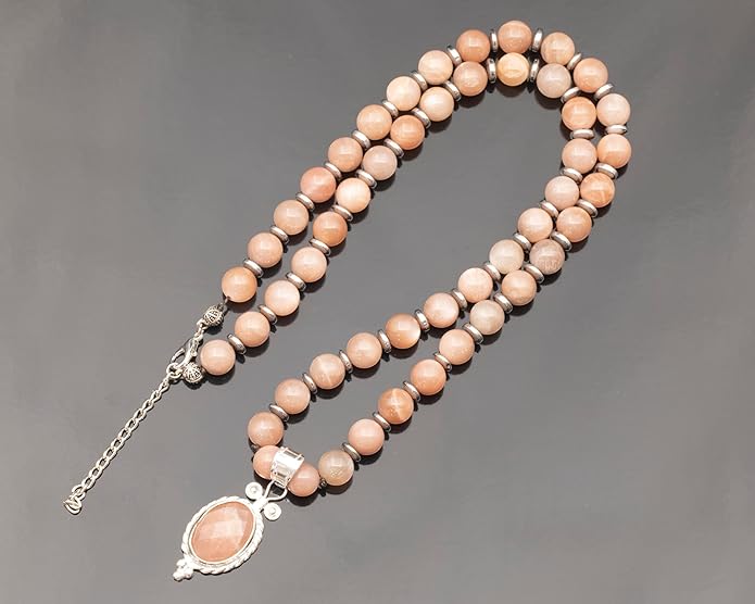 Natural Carnelian Agate Silver Pendant, Genuine Black Onyx Beaded Necklace, Gemstone Strong Necklace, 18x13 Cabachon, Fashion Dainty Jewelry, Healing Crystal Chakra Necklace, Minimalist Necklace