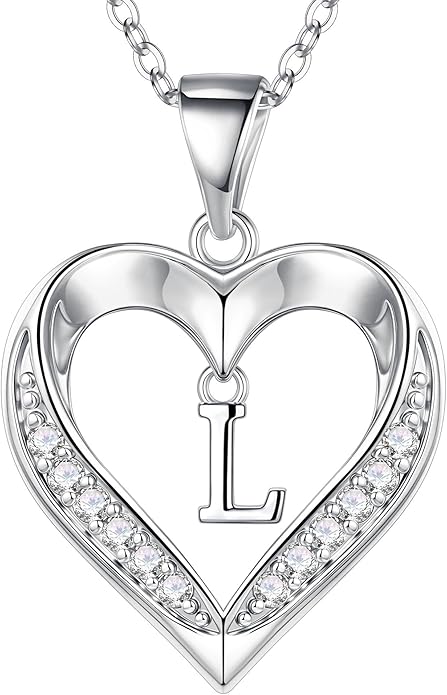 Turandoss Heart Initial Necklaces for Women - Dainty 14K Gold Plated CZ Heart Pendant Necklace with Tiny Letter A-Z, Non Tarnish Waterproof Trendy Jewelry Gifts for Mom Wife Girlfriend
